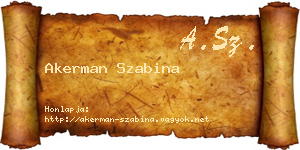 Akerman Szabina névjegykártya